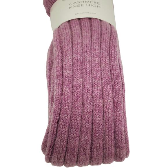 NEW Garnet Hill Socks Knee High 9-11 Berry 82% Cashmere Warm Cozy Holiday Gift - Picture 3 of 7
